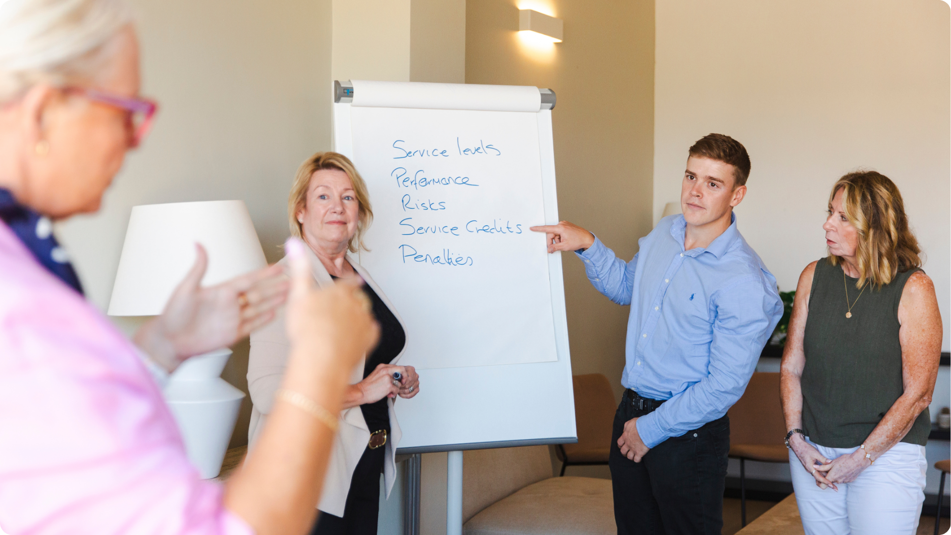 How to think commercially shown by our Think Sigma Senior Trainer and Consultant Miriam teaching to a consort