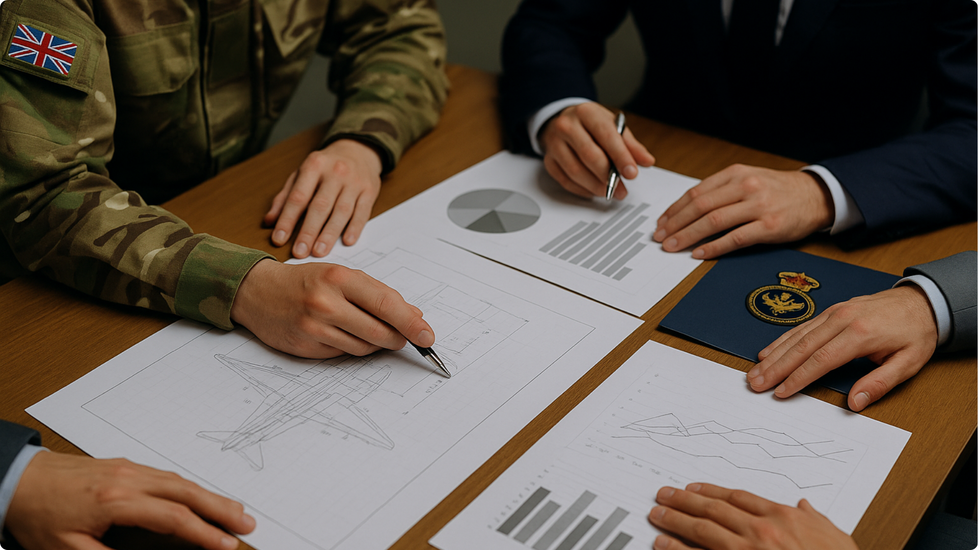 A group of professionals working with the ministry of defence on MOD Defence Contracts